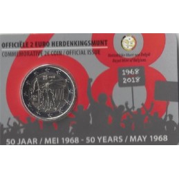 BELGIQUE - 2 Euros commémorative Coincard - Mai 68 / 2018