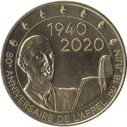 COLOMBEY-LES-DEUX-EGLISES 10 - Mémorial Charles de Gaulle (1940-2020) / MONNAIE DE PARIS 2020
