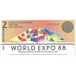 AUSTRALIE - World Expo 2 Dollars 1988 - UNC