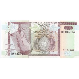 BURUNDI - 50 francs 2006 UNC