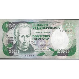 COLOMBIE - 200 pesos oro 1985 - UNC