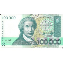 CROATIE - 100000 dinara 1993 - UNC