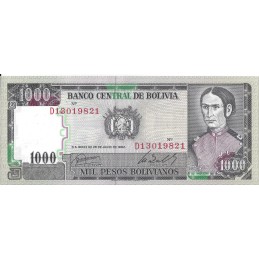 BOLIVIE - 1000 Pesos Bolivianos 1982 - UNC