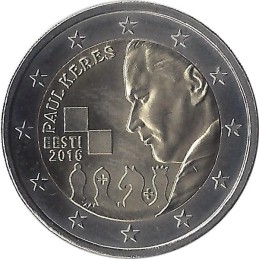 ESTONIE - 2 Euros commémorative - Paul Keres 2016