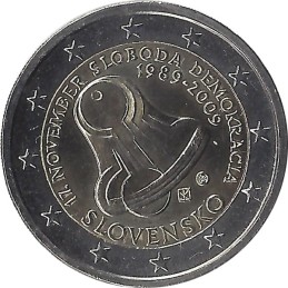 SLOVAQUIE - 2 Euros commémorative - la démocratie 2009
