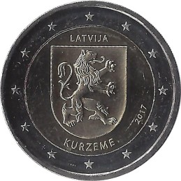 LETTONIE - 2 Euros commémorative - Kurzeme 2017
