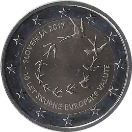 SLOVENIE - 2 Euros commémorative - anniversaire de l'euro 2017