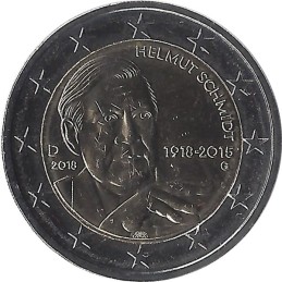 ALLEMAGNE - 2 Euros commémorative - Helmut Schmidt 2018