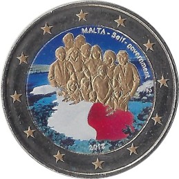 MALTE - 2 Euros commémorative Couleurs - autonomie gouvernementale 2013