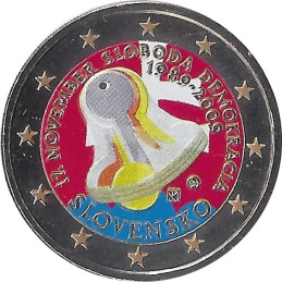 SLOVAQUIE - 2 Euros commémorative couleurs - 17 novembre 1989 - 2009