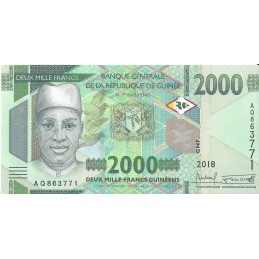 GUINEE - 2000 Francs Guinéens - 2018-2019 - UNC