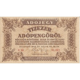 HONGRIE - Tizezer Adopengo 1946