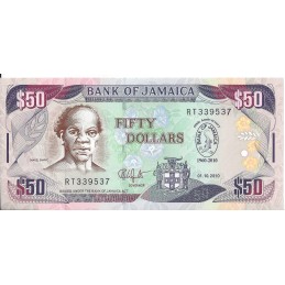 JAMAIQUE - 50 dollars 2010 - UNC