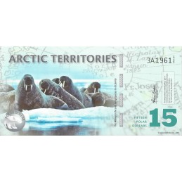 ARCTIC TERRITORIES - 15 Polar Dollars 2011 Polymer UNC