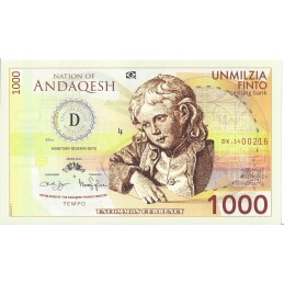 NATION OF ANDAQESH - (set 7 billets) 1000 à 500000 Finto - 2014 UNC