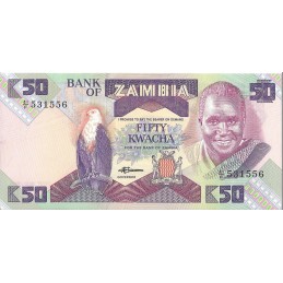 ZAMBIE - 50 kwacha (1980-88) UNC
