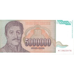 YOUGOSLAVIE - 5 000 000 dinara 1993 UNC