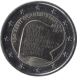 ESTONIE - 2 Euros commémorative - 150 ans de la fondation de la Société estonienne de littérature 2022