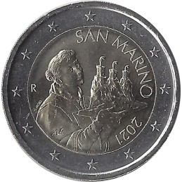SAINT-MARIN - 2 Euros commémorative - Portrait de Saint-Marin 2021