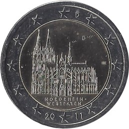 ALLEMAGNE - 2 Euros commémorative Cathédrale de Cologne (Atelier D) 2011