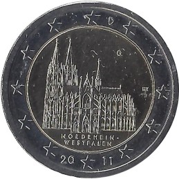 ALLEMAGNE - 2 Euros commémorative Cathédrale de Cologne (Atelier G) 2011