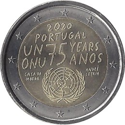 PORTUGAL - 2 Euros commémorative - 75 ème anniversaire des nations unies 2020