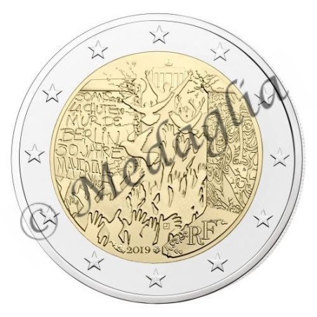 Pièce 2 Euros Commémorative France 2019 – 30 Ans Chute Du Mur De Berlin