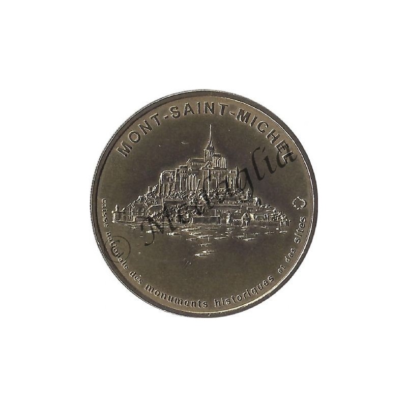 Pièce Commémorative Mont-Saint-Michel En Fer Doré – Armoiries Françaises – Collection Patrimoine Normand – Diamètre 4 Cm